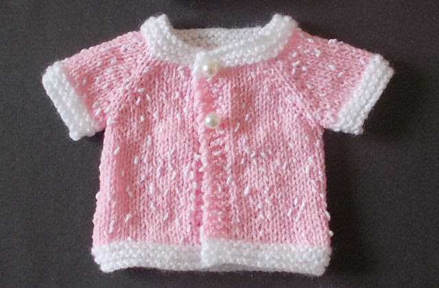 Free knitting pattern for Tiny Topaz Premature Baby Jacket and more baby cardigan knitting patterns