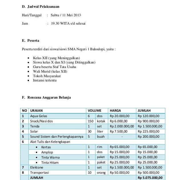 Contoh Proposal Kelas Xi Rasmi Ro