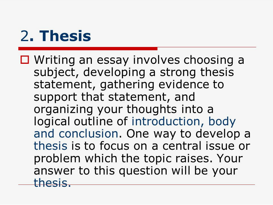 writing a thesis statement with two elements