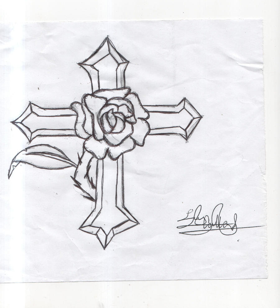 Pencil Drawings Of Roses And Crosses pencildrawing2019