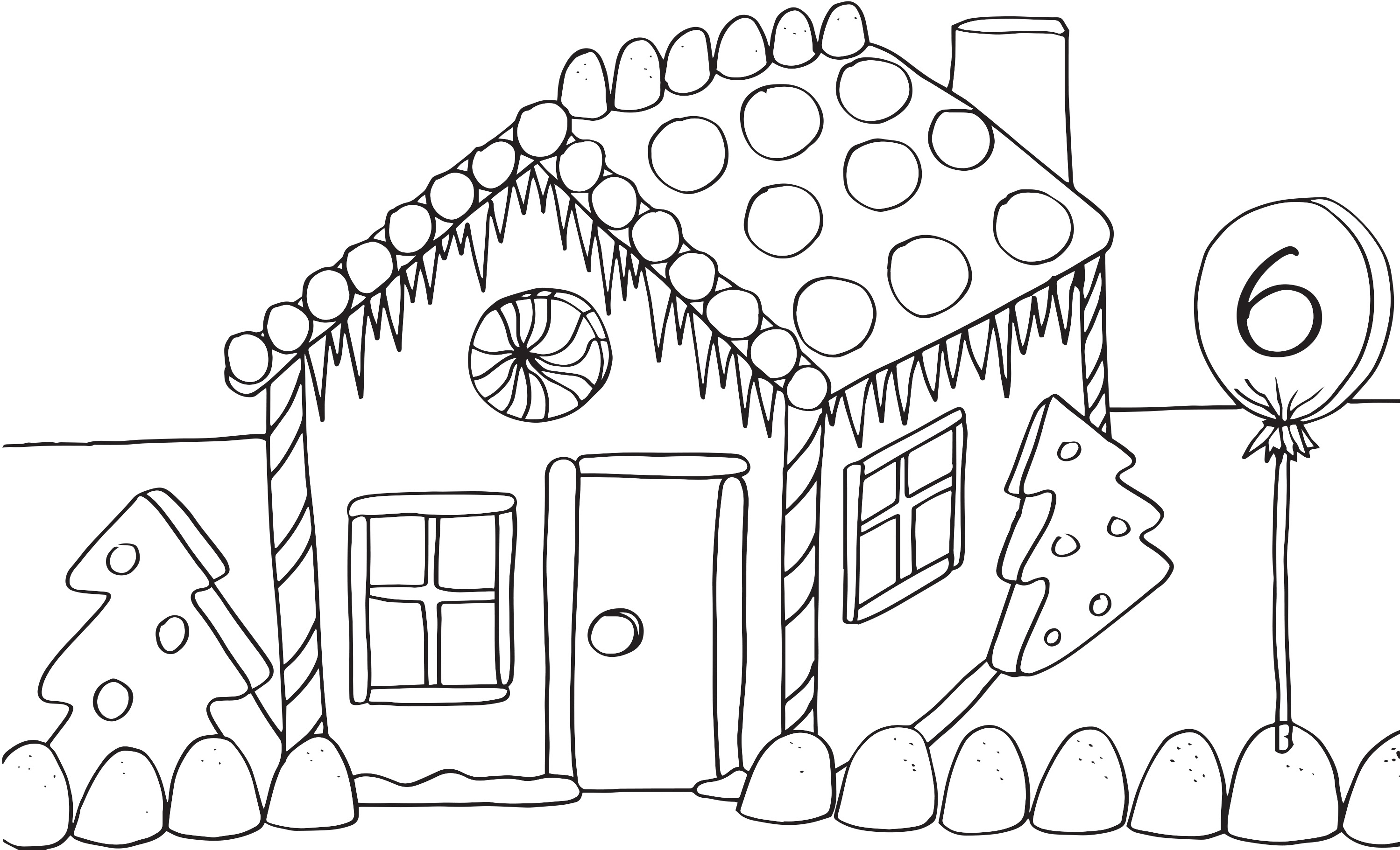 House With Christmas Lights Coloring Page : Christmas Coloring Pages