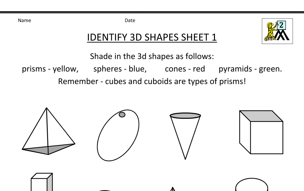 33 3 DIMENSIONAL SHAPES WORKSHEETS FOR SECOND GRADE - * KidWorksheet