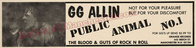 GG Allin ad