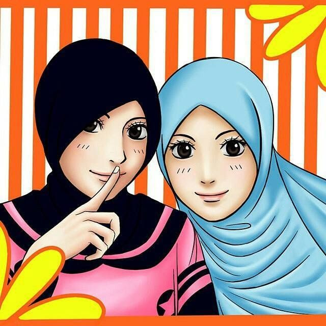 Gambar Kartun Muslimah Bercadar Anime Hijab Sahabat - Gambar Anime Keren