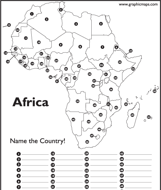 Blank Africa Map Quiz | World Map 07
