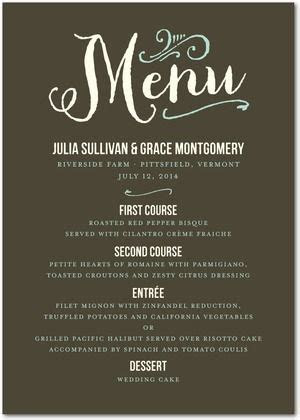 Have a menu standing up on each table at the rehearsal Have a menu standing up on each table at the rehearsal