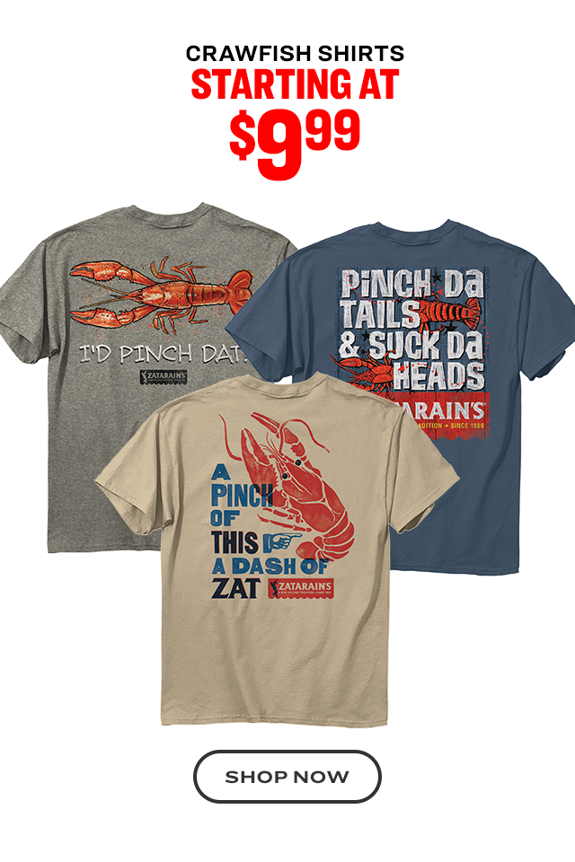 Crawfish Shirts Starting at $9.99