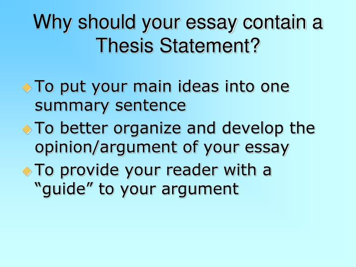 where should a thesis statement be placed