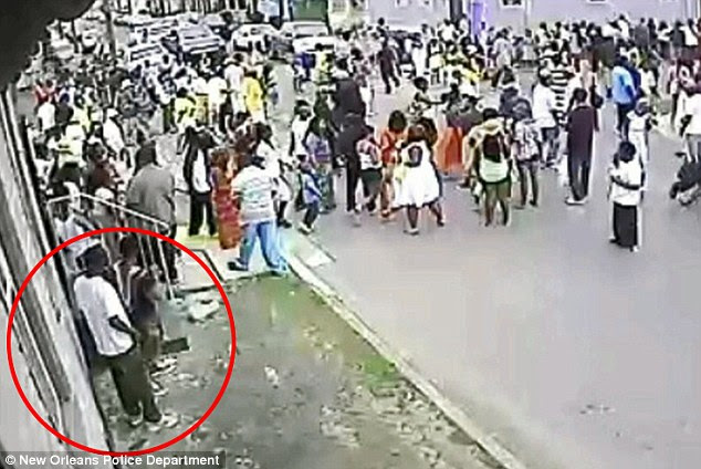 Before the chaos: Police released footage of a suspected shooter who opened fire in New Orleans Sunday