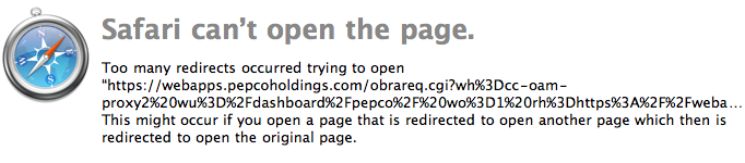 too many redirects