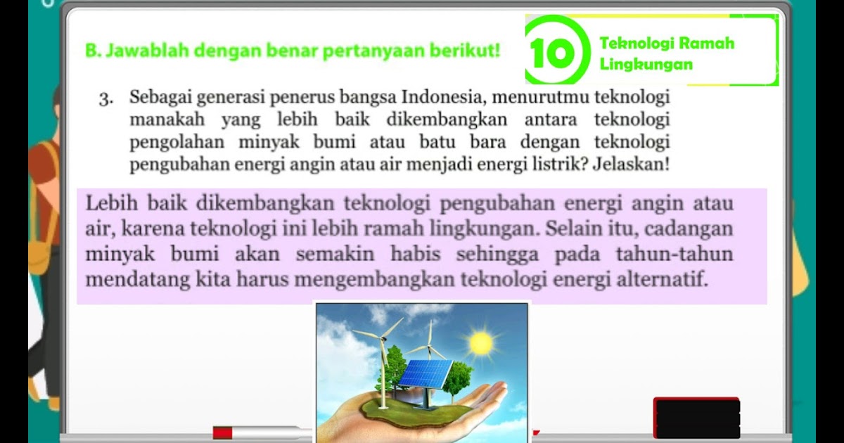 Soal Uraian Teknologi Ramah Lingkungan Defi Soal