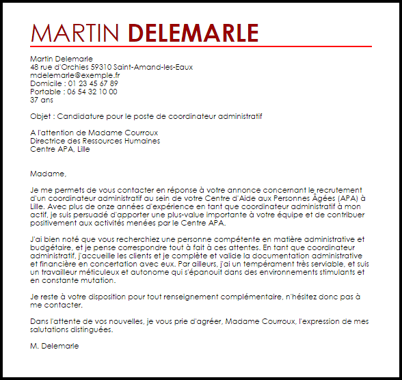 Exemple De Lettre De Motivation Gestionnaire Comptable  jilbibab
