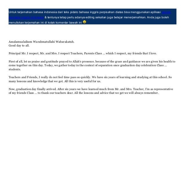 Contoh Pidato Perpisahan Sekolah Smk