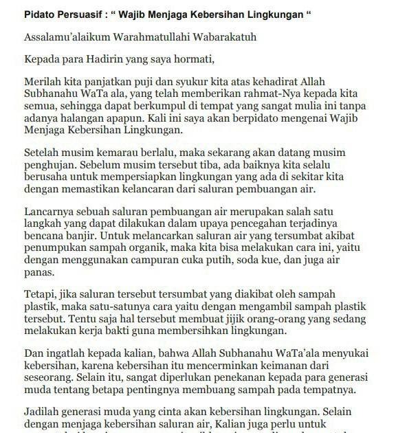 Contoh Soal Pidato Persuasif Beserta Jawabannya