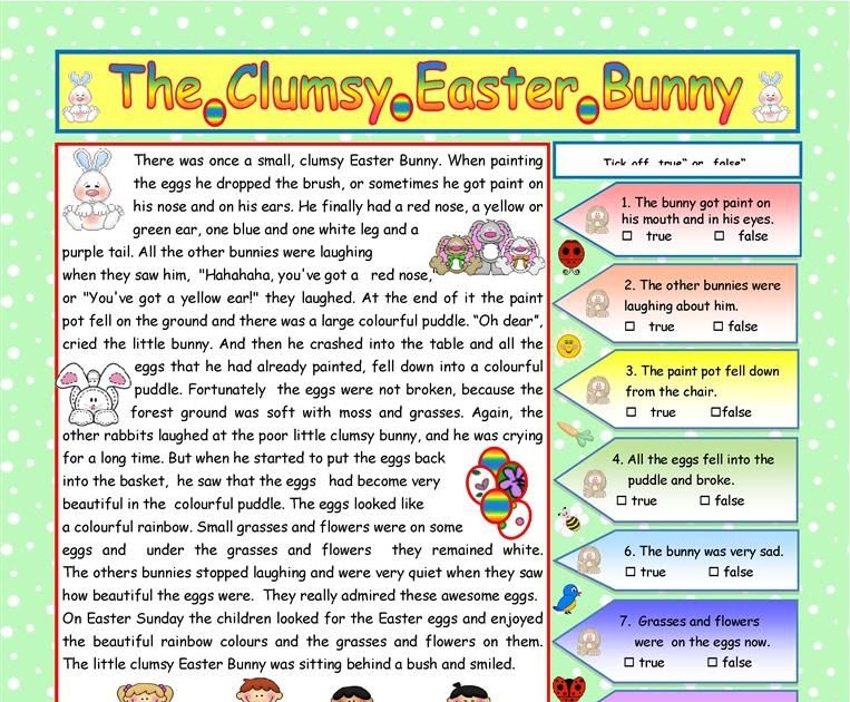 Easter Reading Comprehension Worksheets Free - Robert Elli's Reading