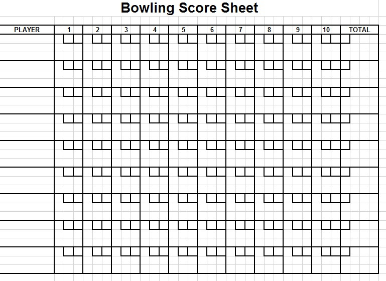 Ten Pin Bowling Score Sheet Template HQ Printable Documents