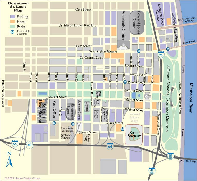 Map Of Downtown St Louis