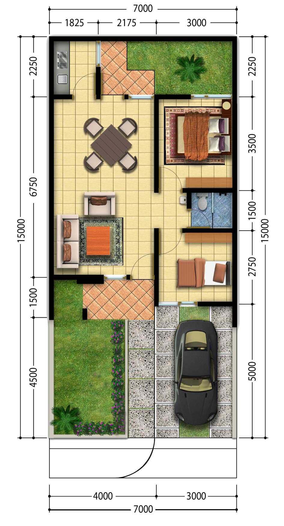 Gambar Desain Taman Autocad Hontoh