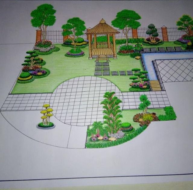 Sketsa Gambar Taman - 30 Contoh Desain Taman Rumah Minimalis Paling
