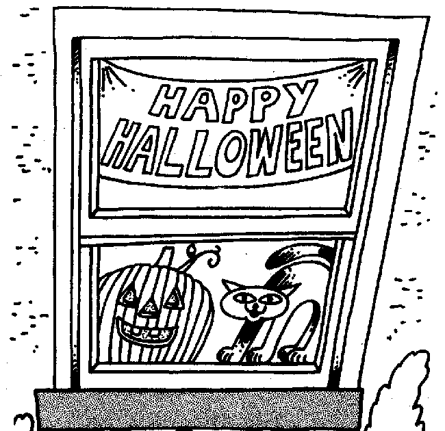 halloween scenery coloring pages - photo #17