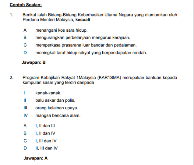 Soalan Pengetahuan Am Sains  Contoh Nyah