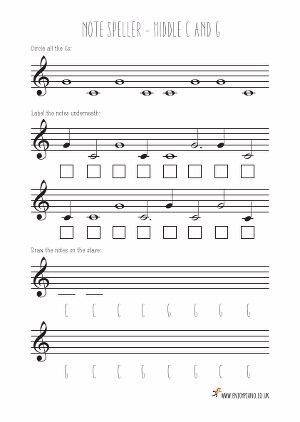 Easy Piano Theory Worksheets ~ Piano Lessons Online