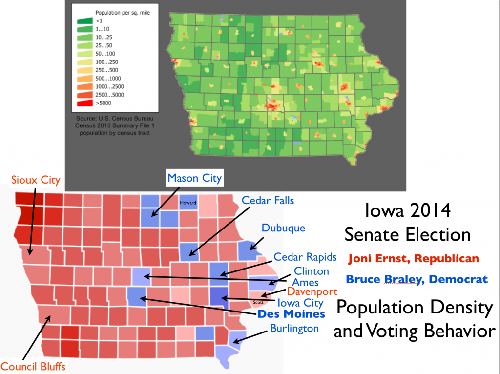 Iowa Population Density Map Draw A Topographic Map