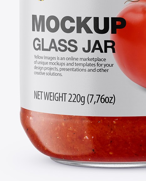 Download Clear Glass Jar With Sweet Chili Sauce Mockup Glass Jar With Sauce Mockup In Jar Mockups On Yellow Images Object Yellowimages Mockups