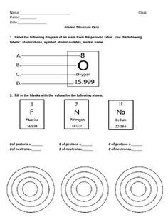 Basic Atomic Structure Worksheet Answer Sheet - worksheet