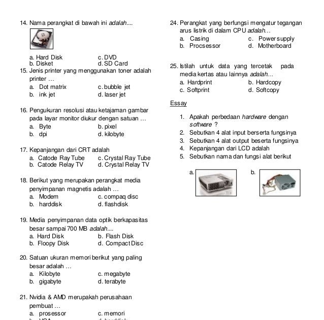 Soal Ulangan Tik Kelas 2 Sd Semester 1 ID Aplikasi