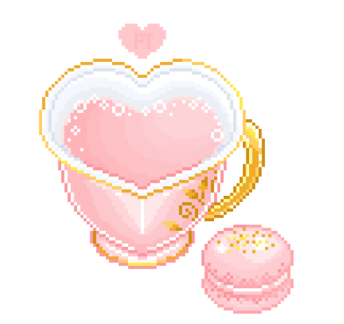 strawberry milk tea & macaron ♥