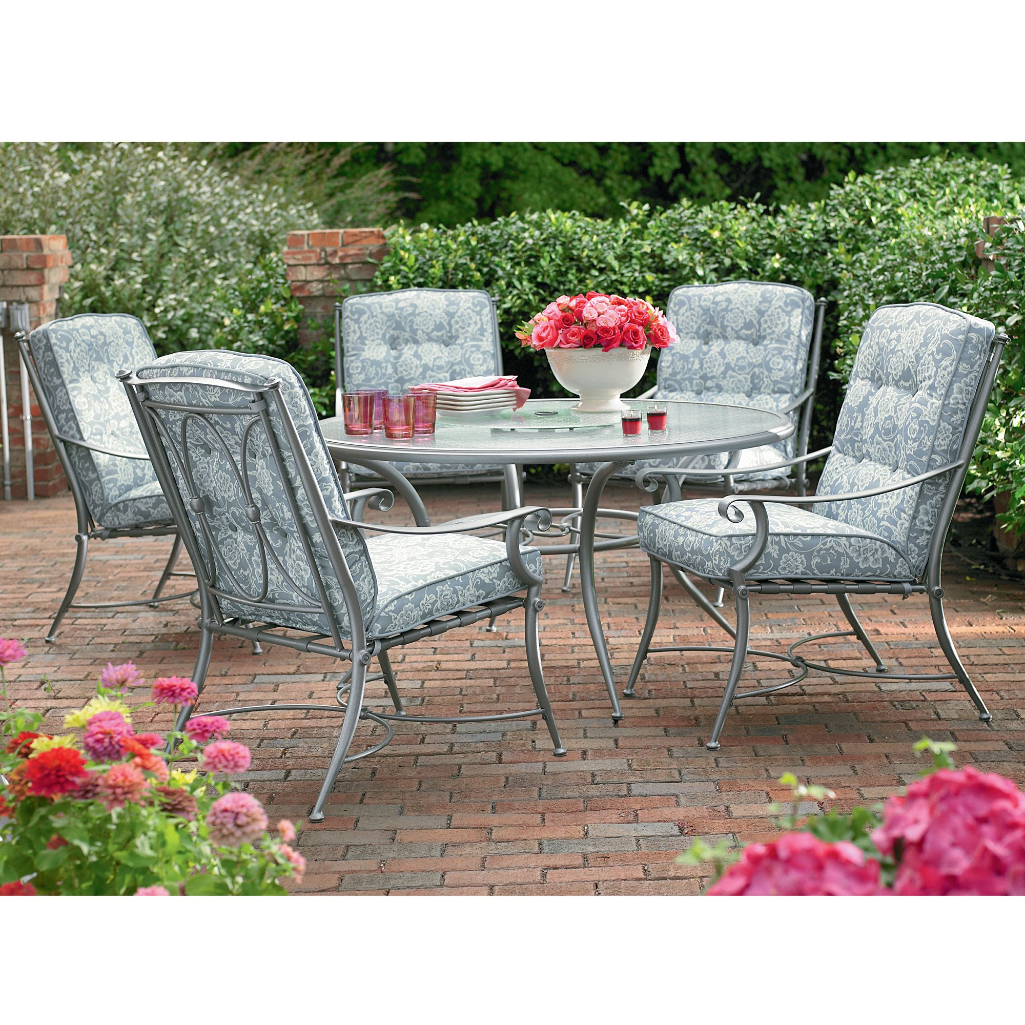 Jaclyn Smith Cora Dining Table With Lazy Susan Outdoor Living