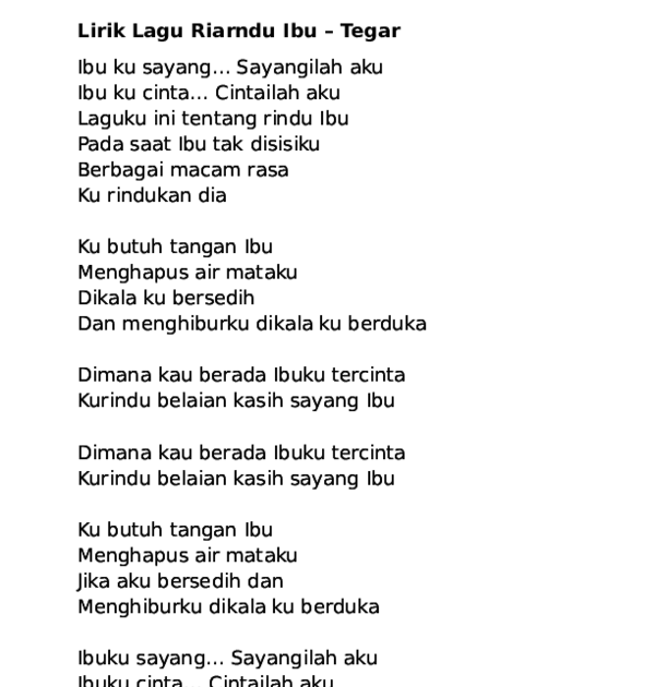 Syair Lagu Cinta Untuk Mama - Pantun Cinta