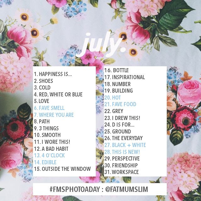 July Photo A Day Challenge List