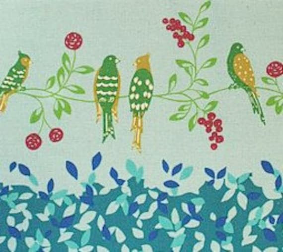 Echino by Etsuko Furuya - Bird Song Turquoise 1 yard