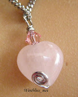 wire wrapped rose quartz pendant wire wrapped rose quartz pendant