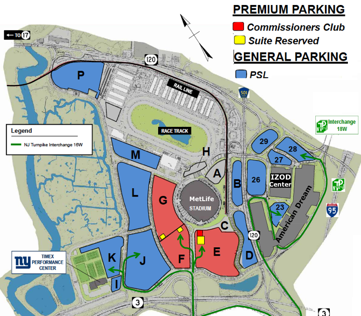 parking lot metlife stadium parking map