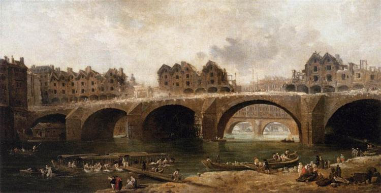 Demolition of the Houses on the Pont Notre-Dame in 1786 - Robert Hubert