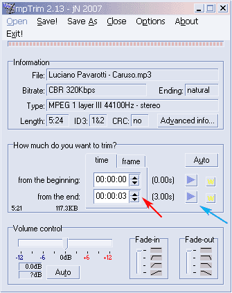 MP3 편집 소프트웨어: mpTrim