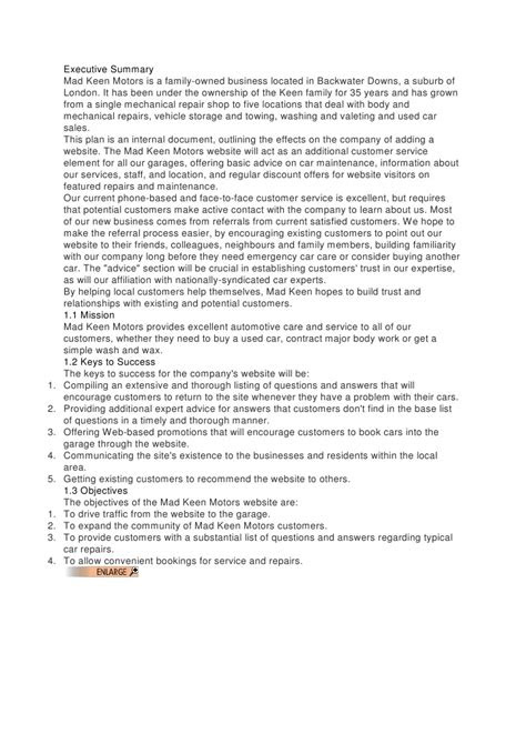 Used Car Dealer Business Plan Template Pdf - PDF Template