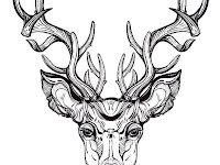 Deer Head Tattoo Outline