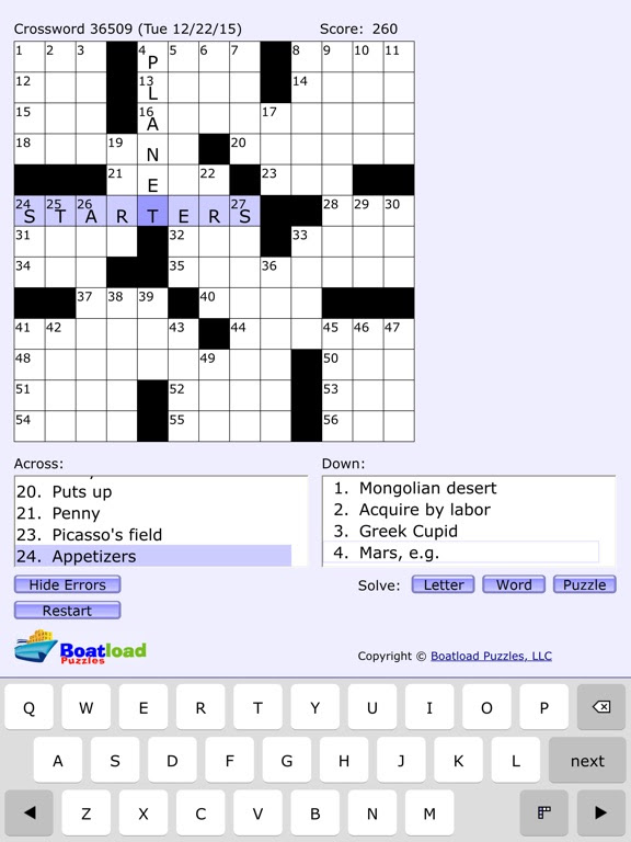canonprintermx410: 25 Unique One Across Crossword Puzzle Solver