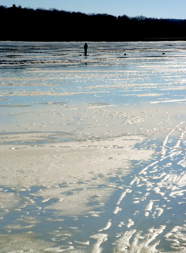Melting-ice fishing