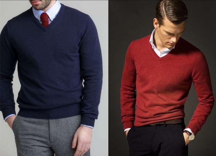 mens shirt under jumper