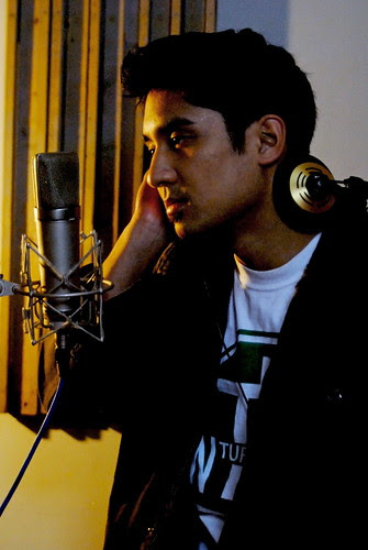 In the recording booth