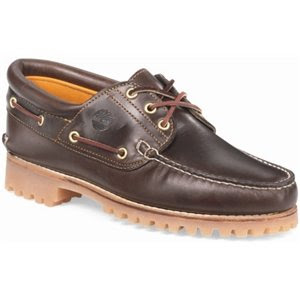 timberland 3 eye classic lug boat shoe brown leather