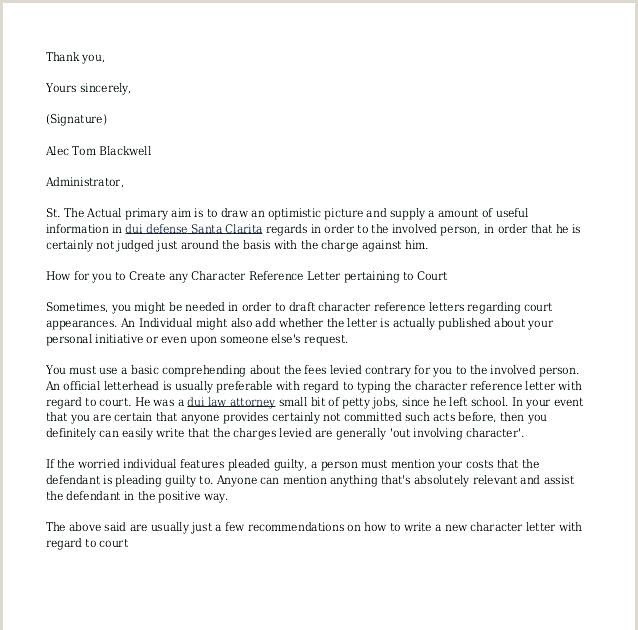 Sample Character Reference Dui Letter To Judge - Character Reference