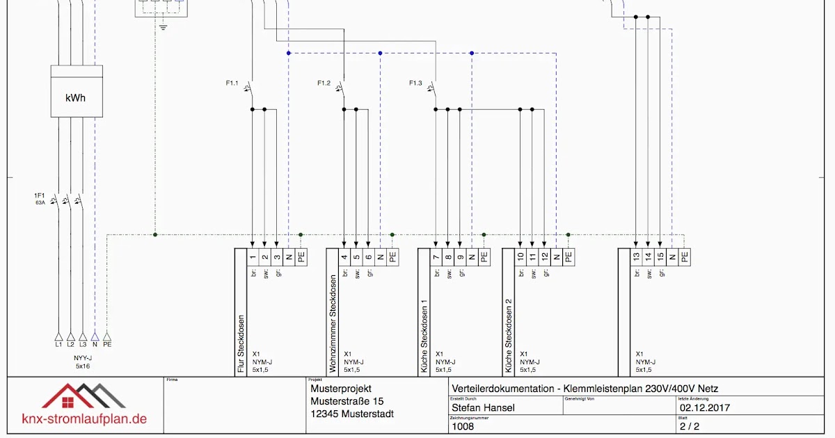 Schaltplan Elektro Verteiler