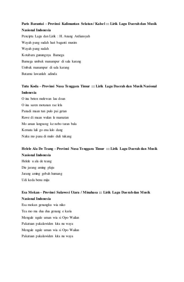 Lagu Daerah Khas Kalimantan Utara