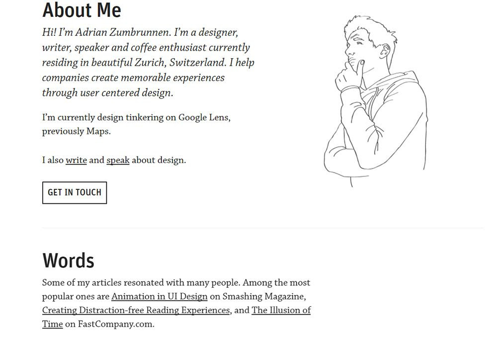 adrian zumbrunnen portfolio site